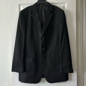 Merona Three Button Black Suit Jacket Size 44L